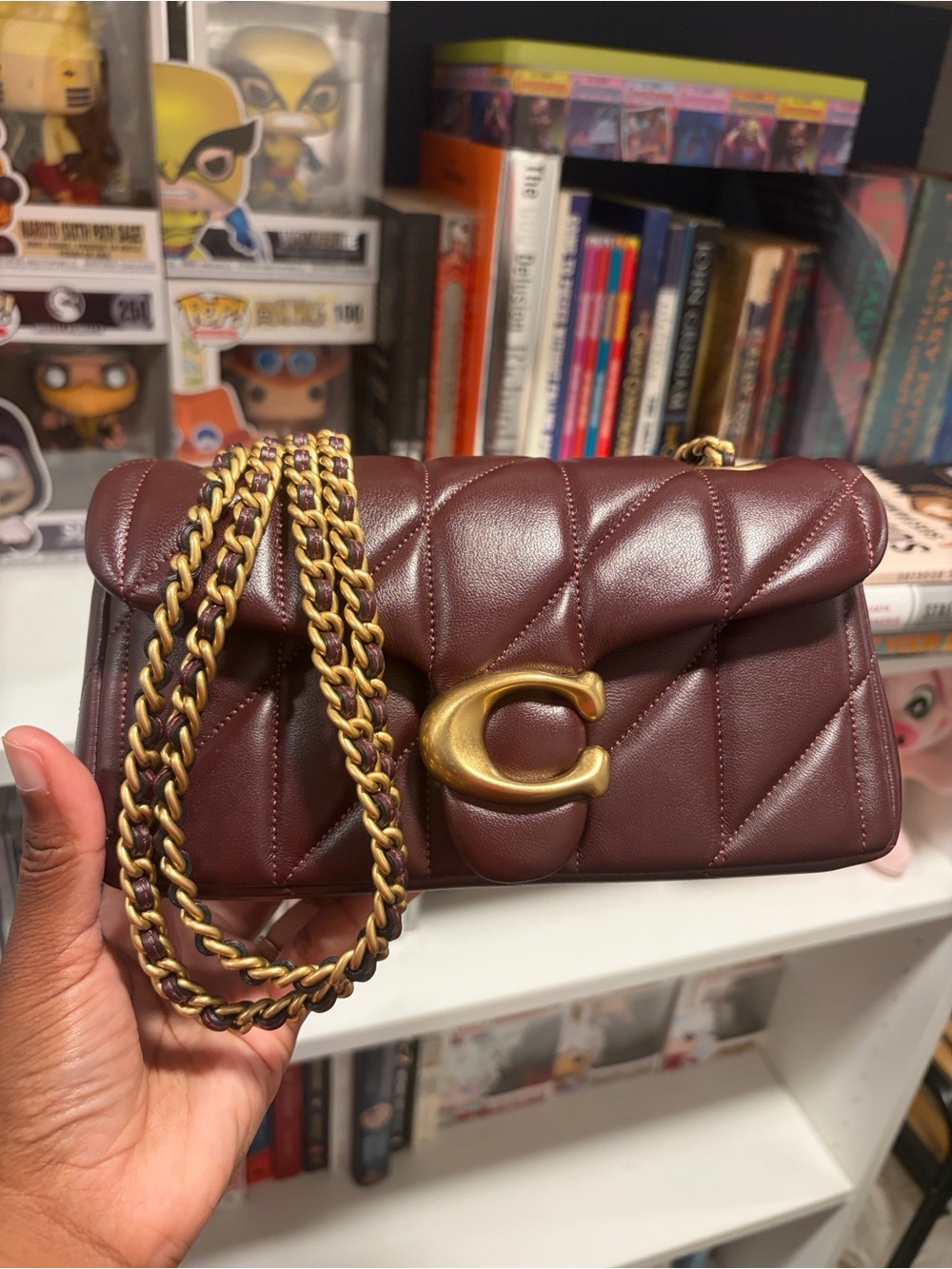 Coach Quilted Tabby 20 in the color BLACK CURRANT - Picture 1 of 8